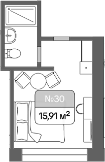 Планировка 15.91 м²