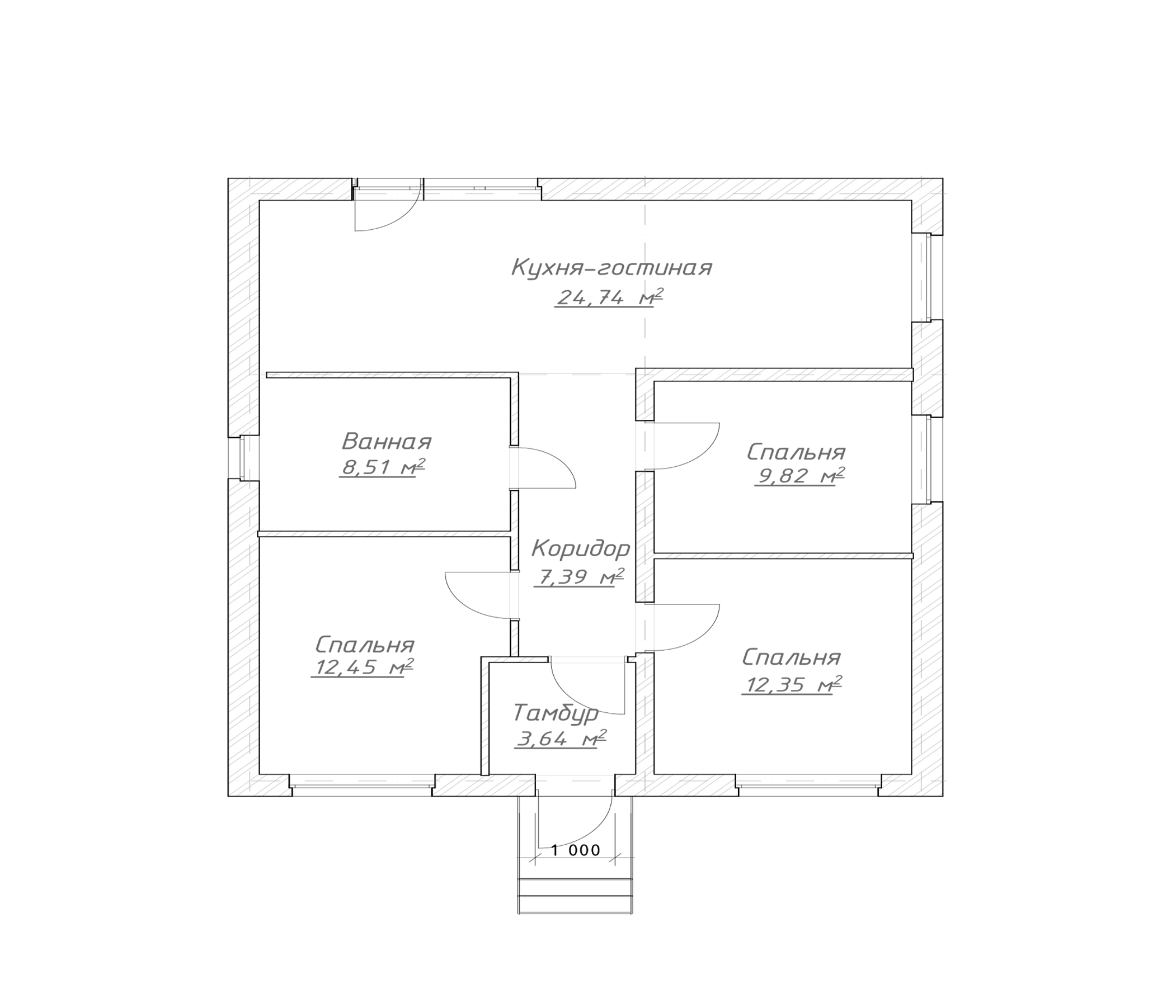 Планировка 70 м²