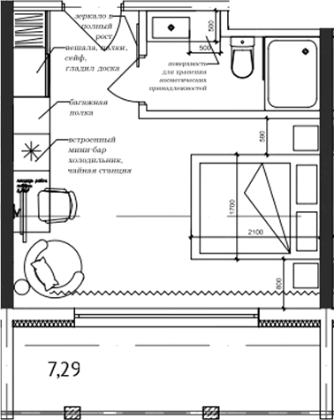 Планировка 24.01 м²