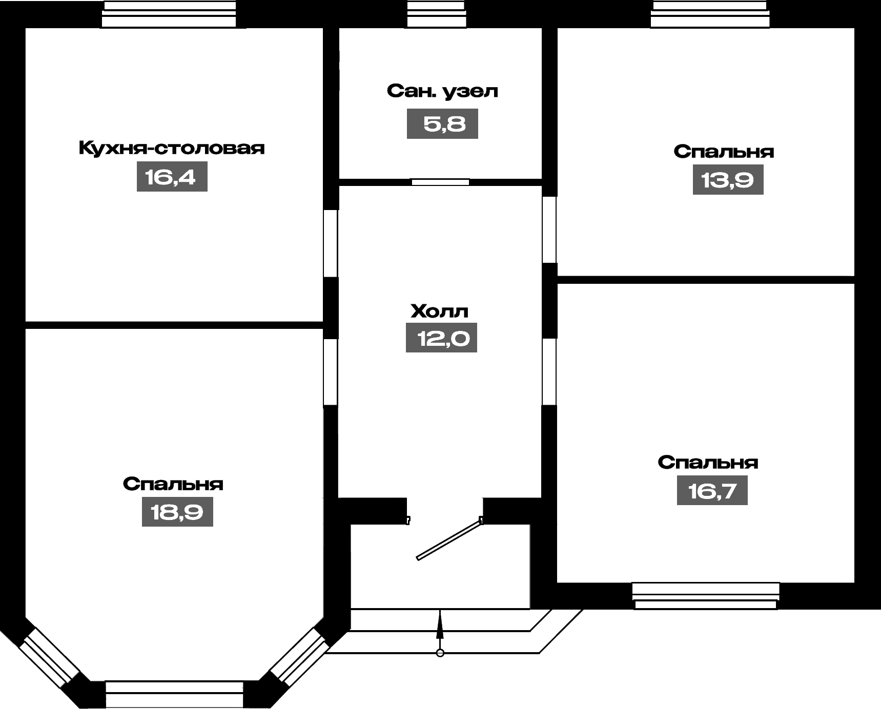 Планировка 83.7 м²