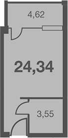 Студия · 19.72 м²