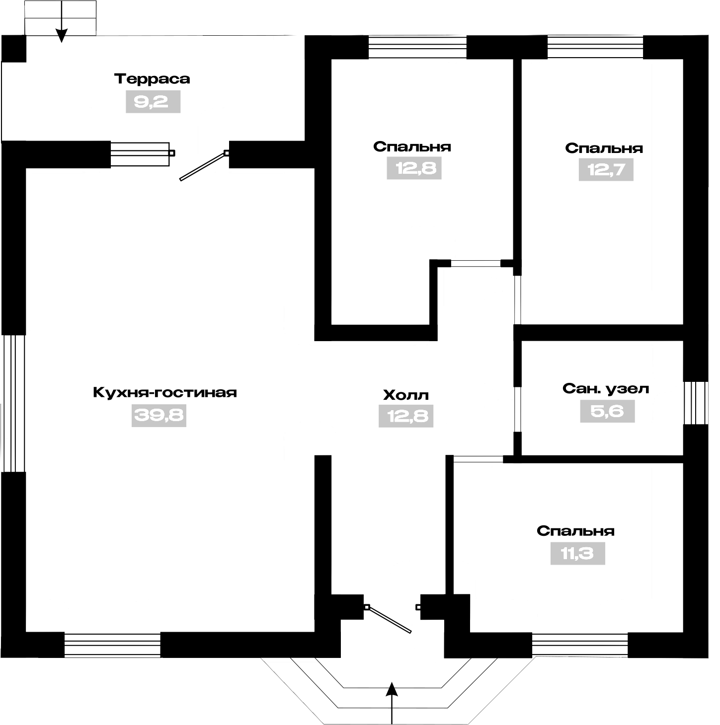 Планировка 95 м²