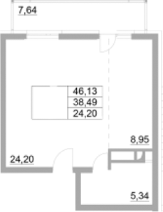 Планировка 38.49 м²