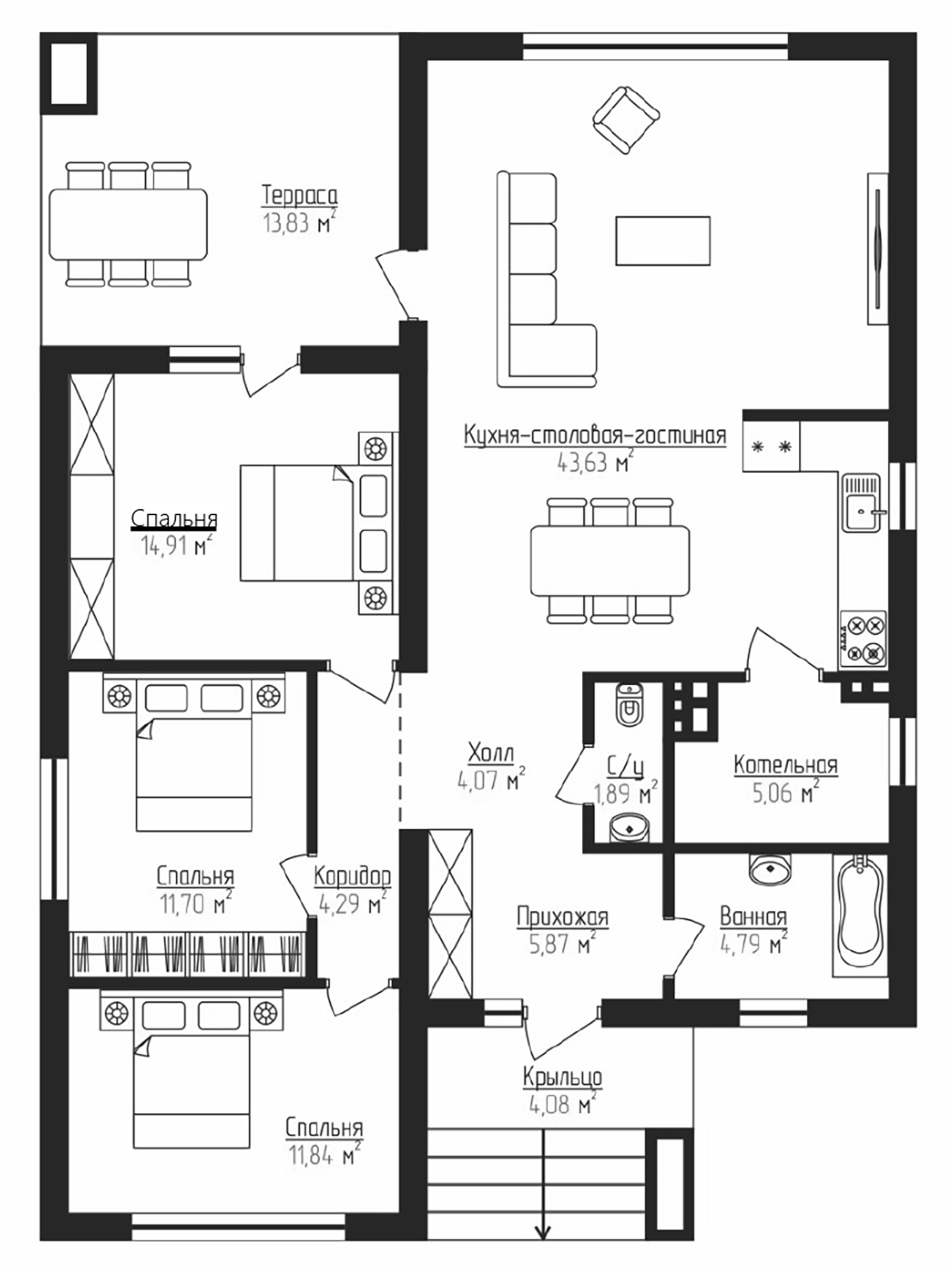 Планировка 103.17 м²