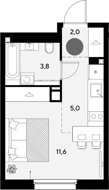 Планировка 22.4 м²