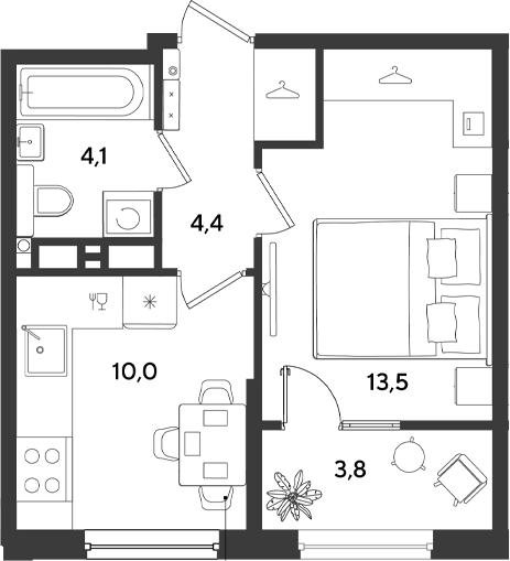 Планировка 32 м²