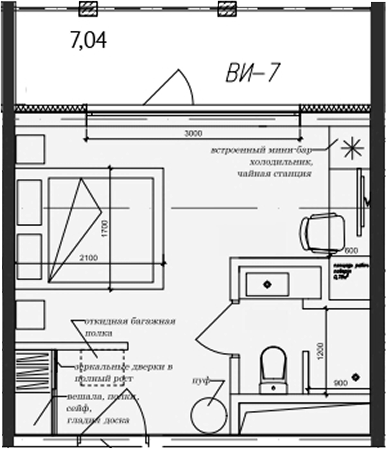 Планировка 21.76 м²