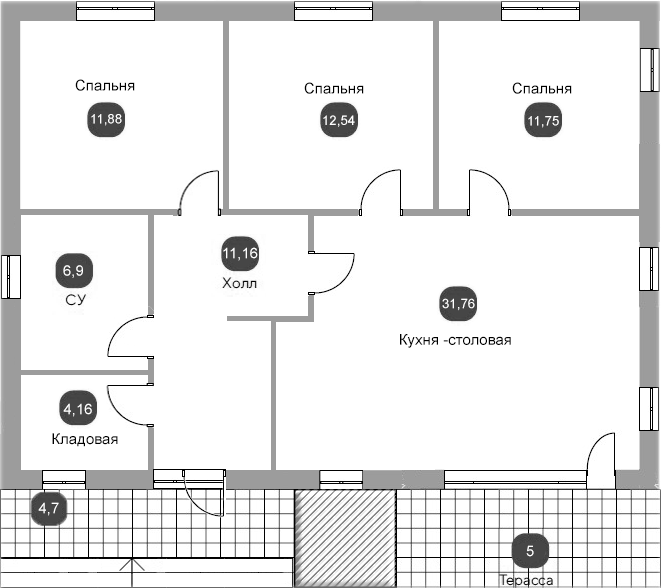 Планировка 90.15 м²