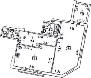Планировка 60.1 м²