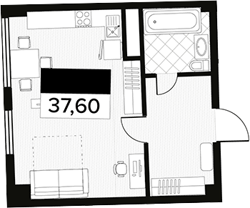 Квартира · 37.6 м²