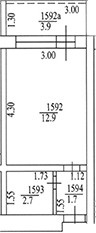 Планировка 17.3 м²