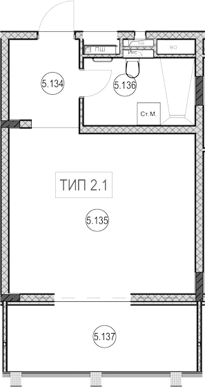 Планировка 30.8 м²