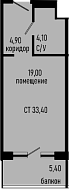 Студия, 28 м²