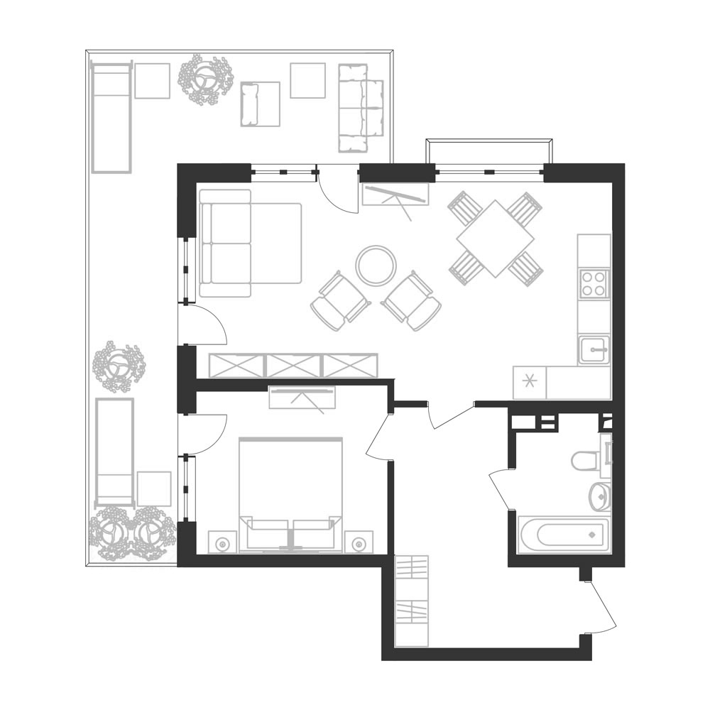 Планировка 55.21 м²