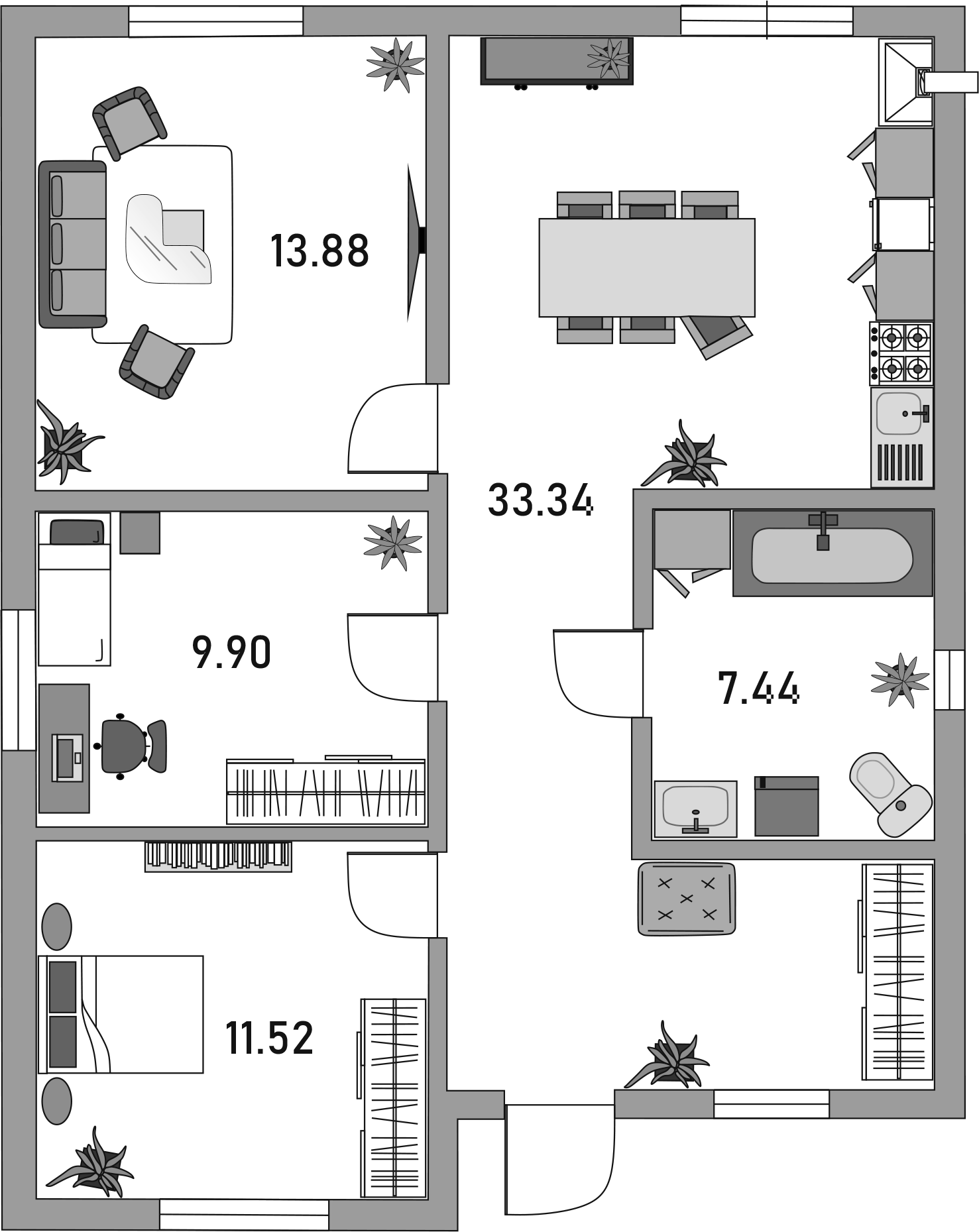 Планировка 142 м²