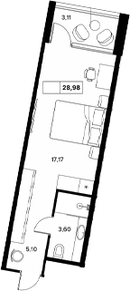 Планировка 25.87 м²
