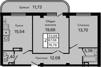 Планировка 67.06 м²