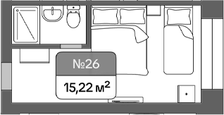 Планировка 15.22 м²