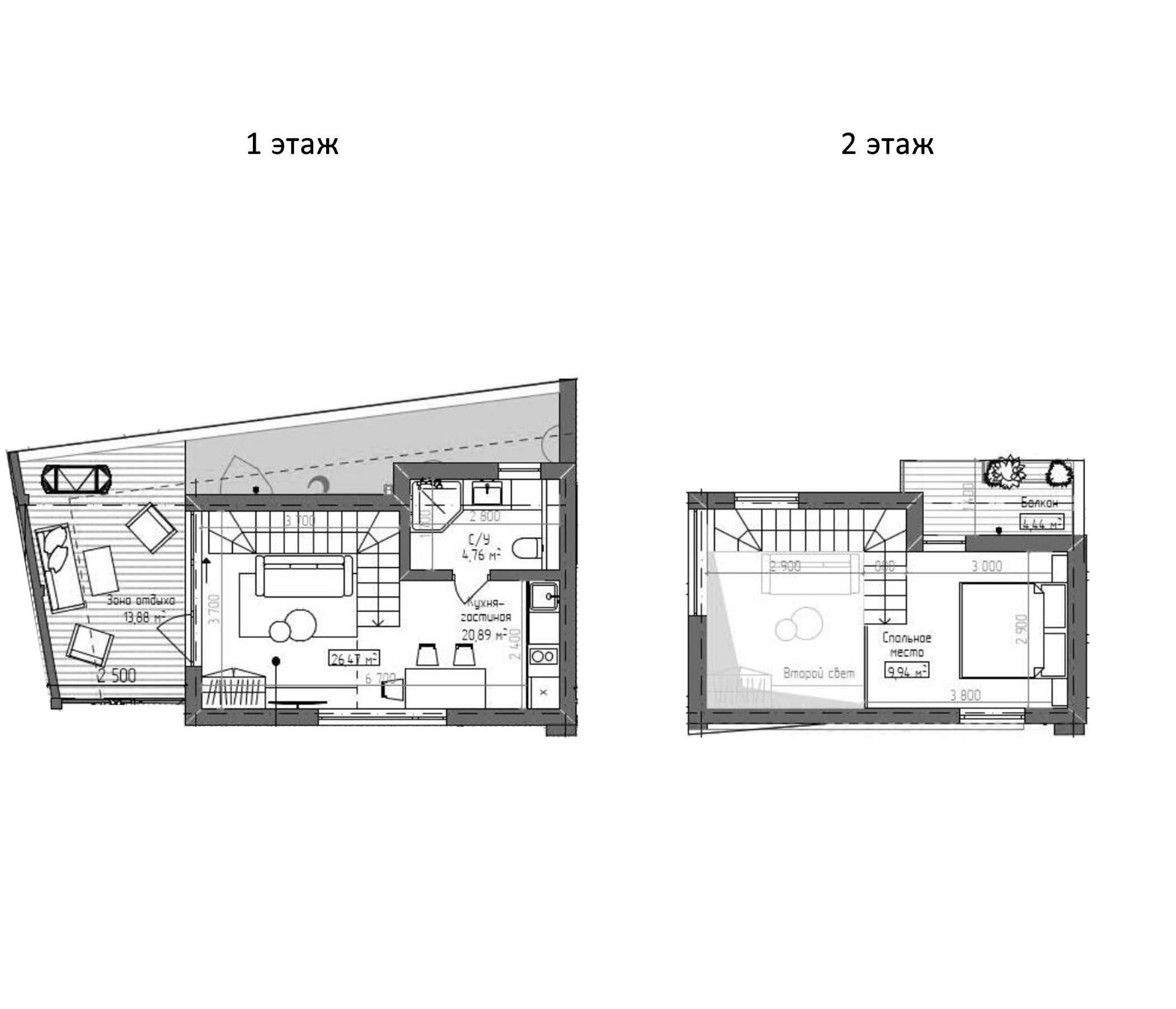 Планировка 35.59 м²