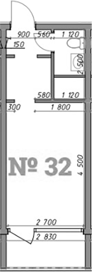 Планировка 22.2 м²
