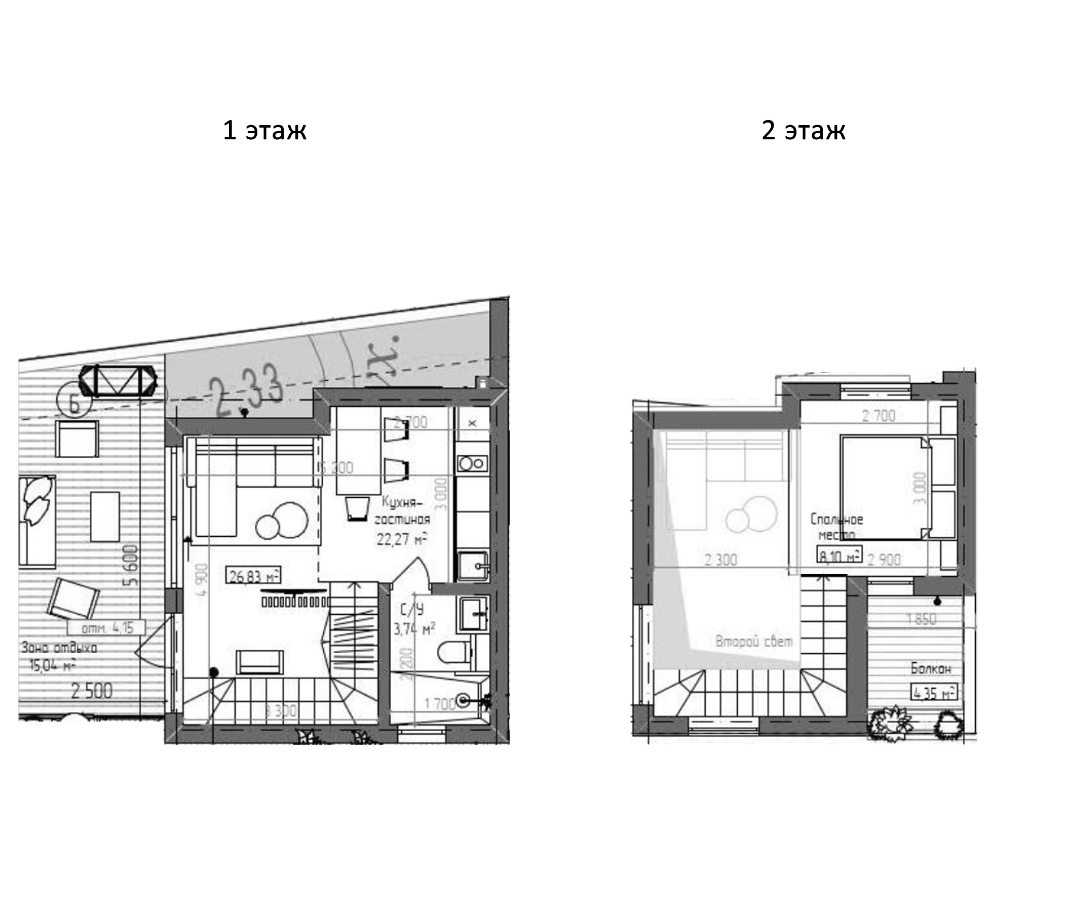 Планировка 35.65 м²