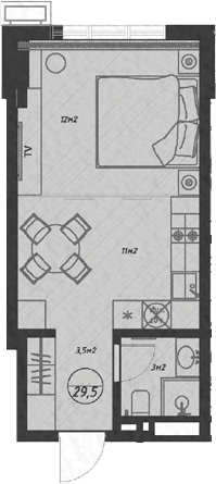 Продается 1-комн. квартира, 29.5 м²