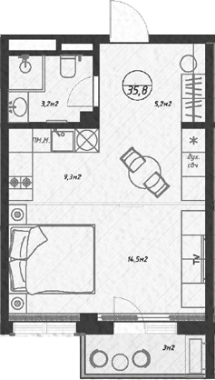 Продается 1-комн. квартира, 32.8 м²