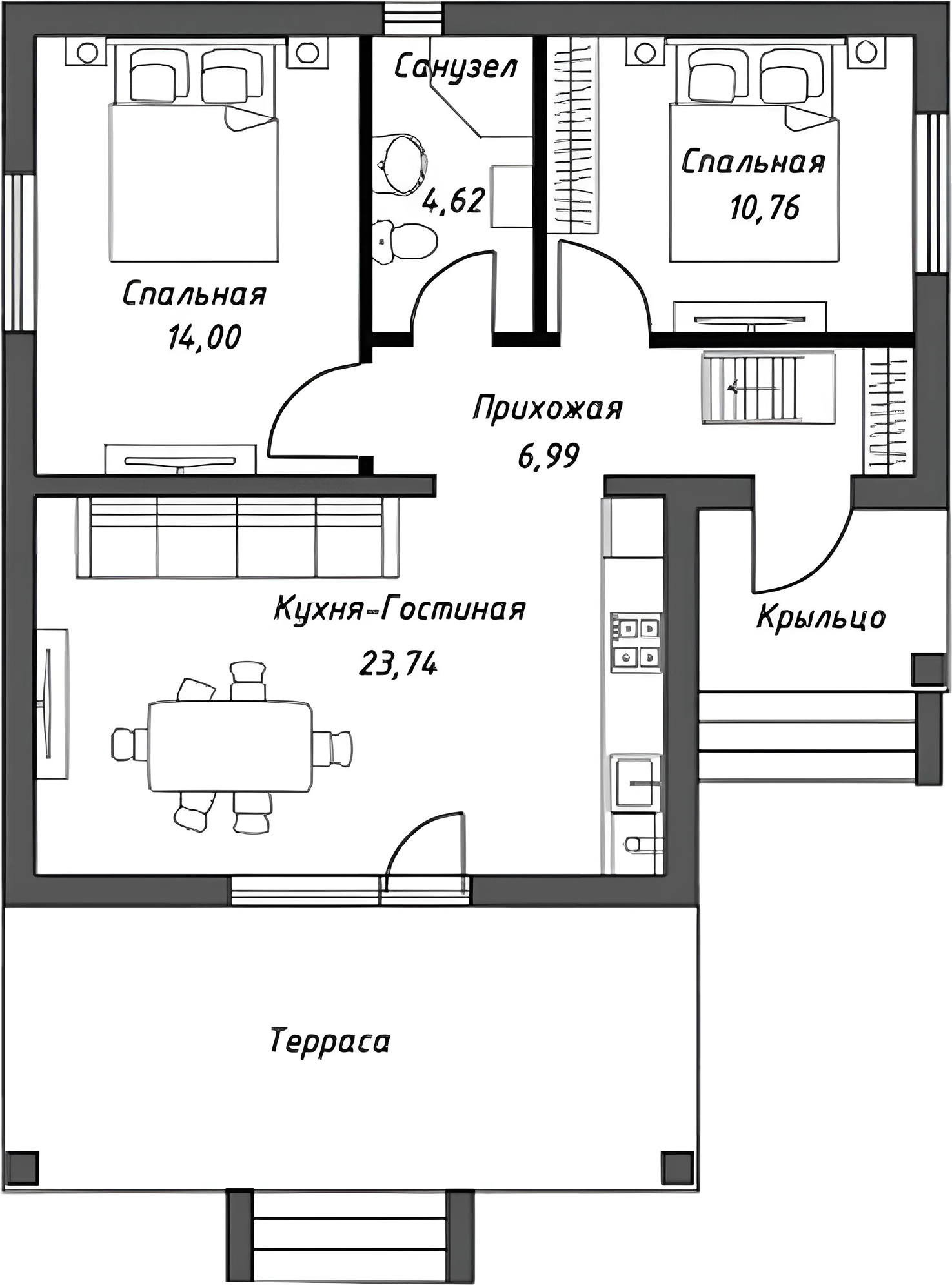 Планировка 85 м²