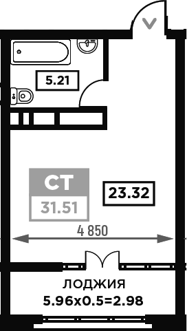 Планировка 28.53 м²