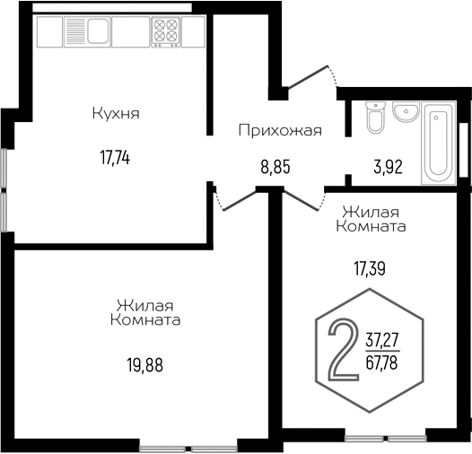 3-комн. · 67.78 м²