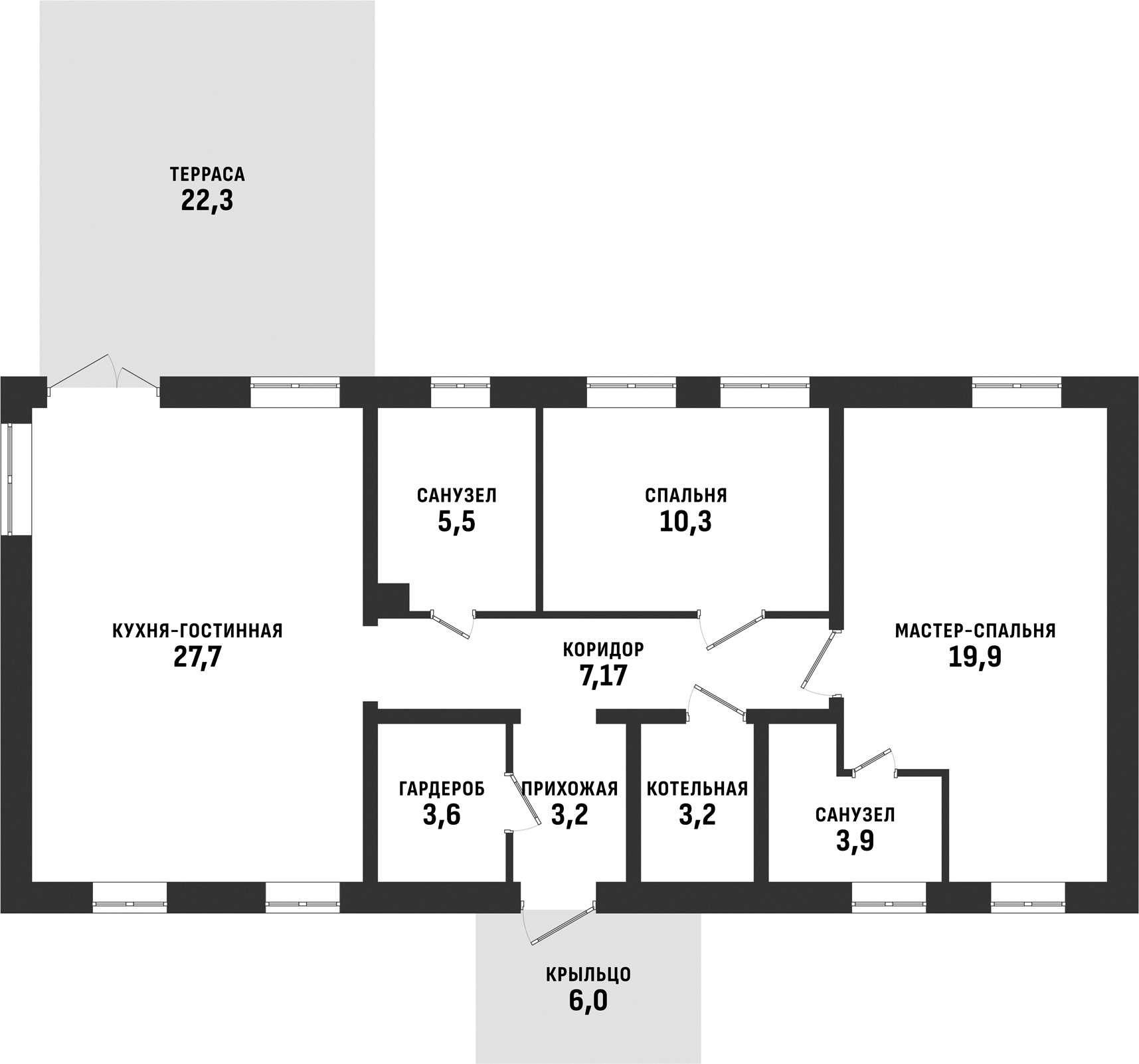 Планировка 91.67 м²