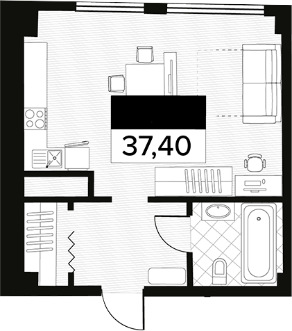 Квартира · 37.4 м²