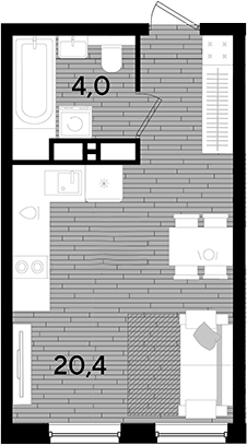 Планировка 24.4 м²