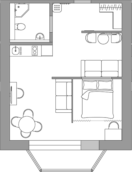 Планировка 50 м²