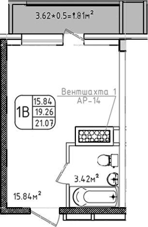 Планировка 19.26 м²
