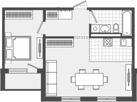 Планировка 51 м²
