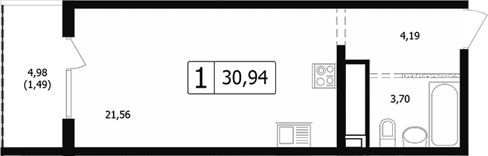 Планировка 28.11 м²