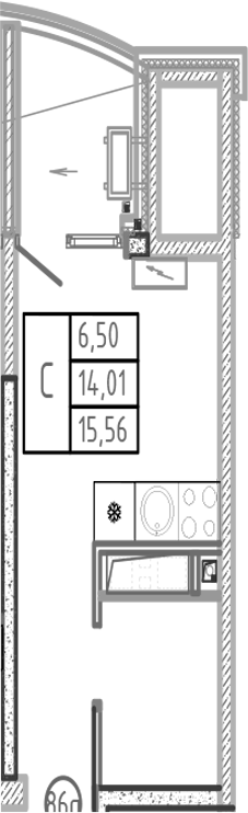 Планировка 14.01 м²