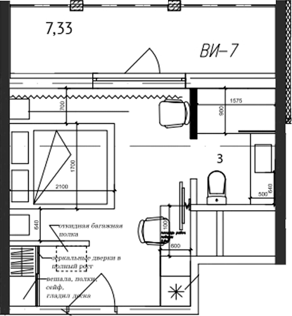 Планировка 21.77 м²