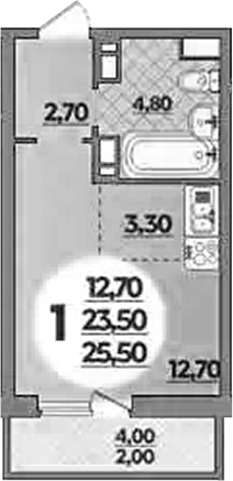 Студия · 23.5 м²
