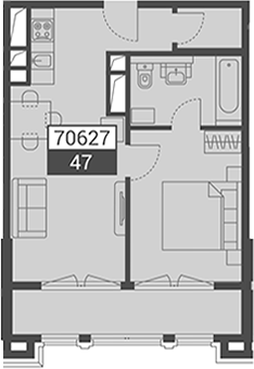 Планировка 47 м²