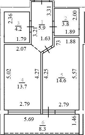Планировка 42.2 м²