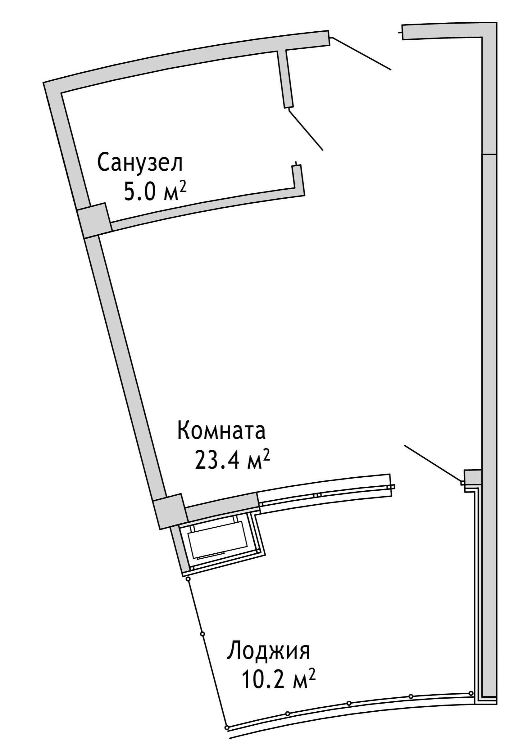 Планировка 28.4 м²