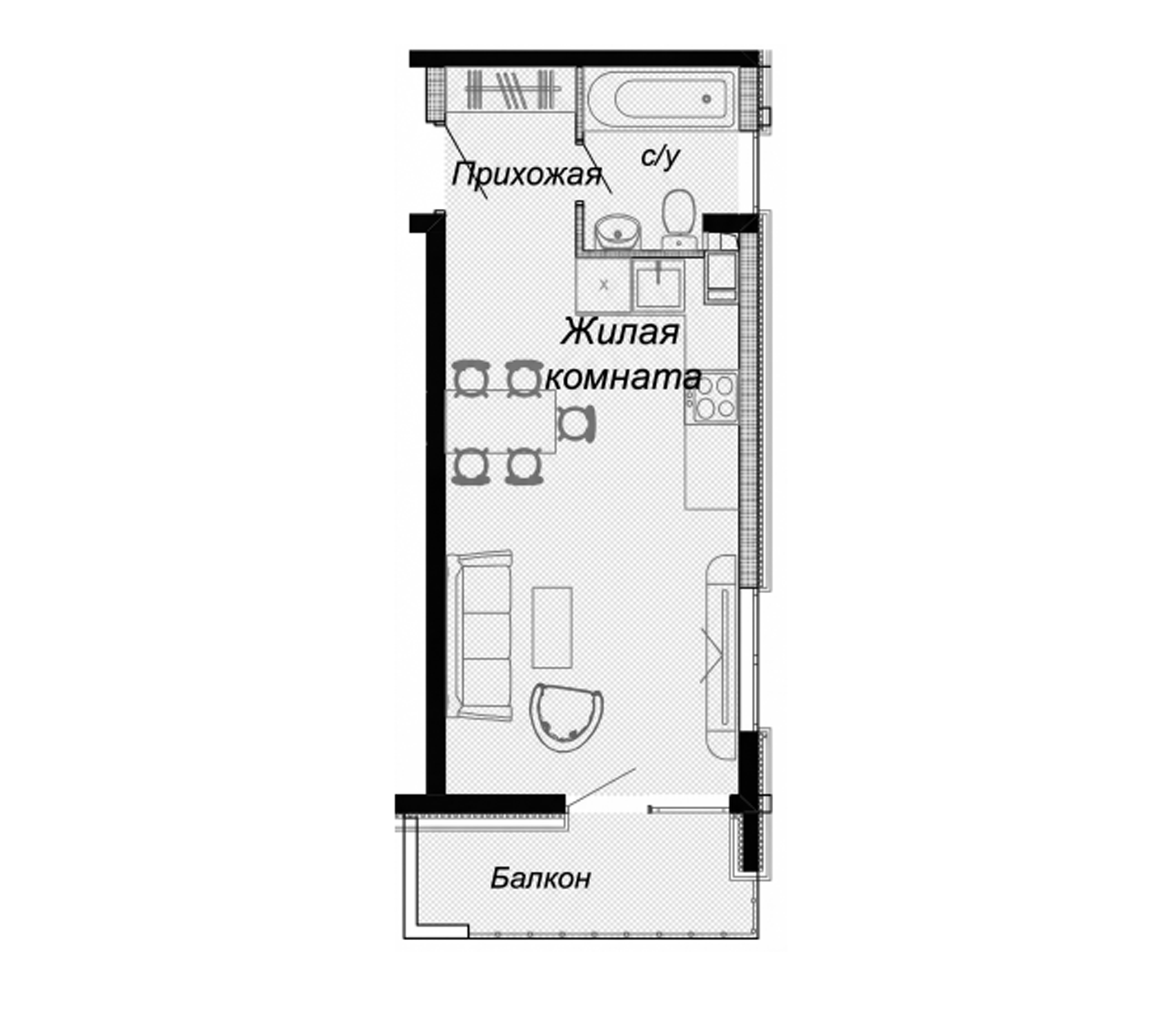 Планировка 25 м²