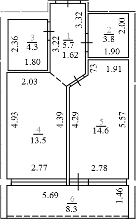 Планировка 41.9 м²