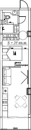 Планировка 31.5 м²