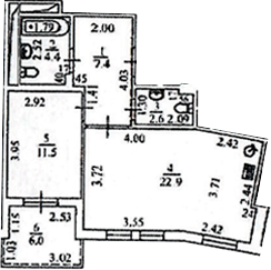 Планировка 48.8 м²