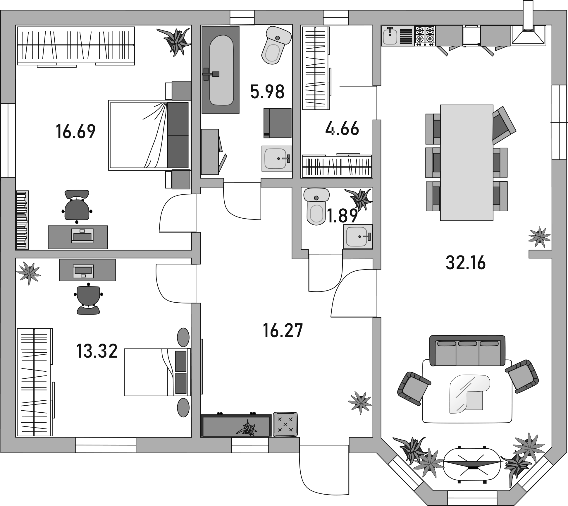 Планировка 150.7 м²