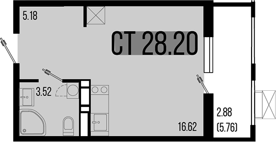 Продается 1-комн. квартира, 25.32 м²