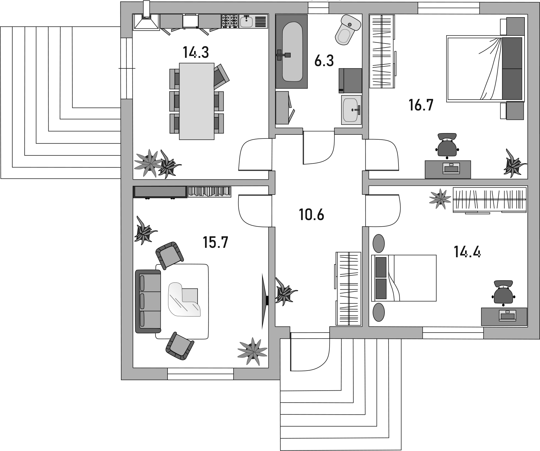 Планировка 149 м²